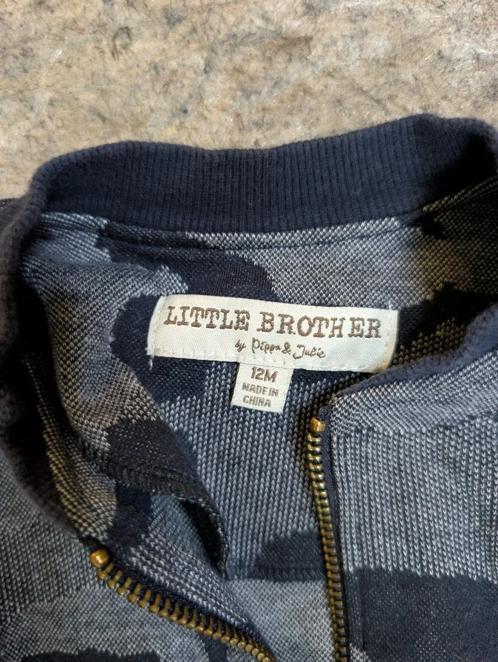 Kids' Gray Camo Zip Jacket